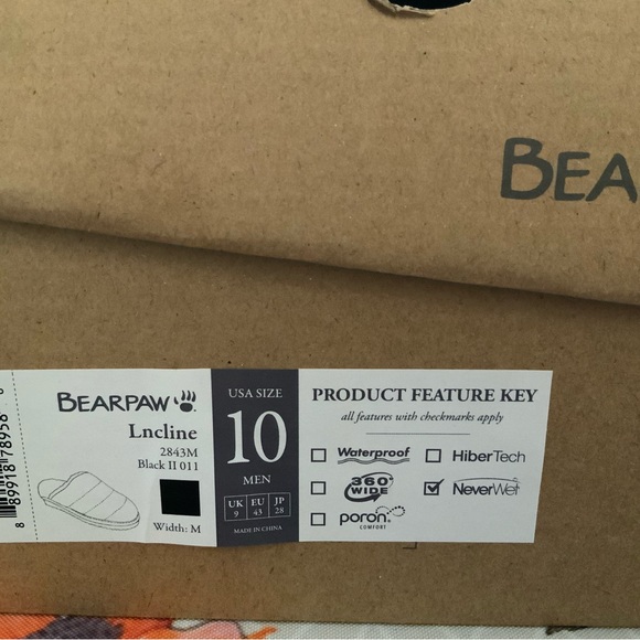 BearPaw Mens Incline Slippers “Never Wet” Puffer Slipper Size 10 - Picture 7 of 8